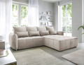 Coltar extensibil dreapta 4 locuri ELTAP, RT-20REL, Campo, 265x196x88 cm, lemn/poliester, bej deschis