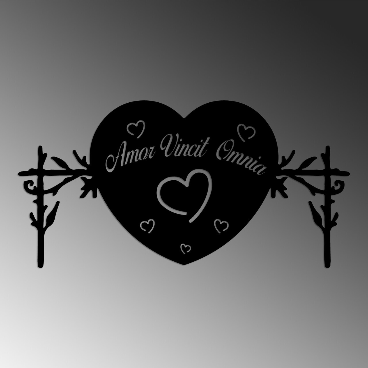 Decoratiune de perete, Omnia Vincit Amor 2, Dimensiune: 60 x 30 cm, Negru — imaginea 5
