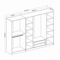 Dulap pentru haine, Minerva, Kale Plus, 270x210x52 cm, PAL, Antracit