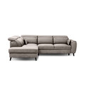Coltar extensibil stanga 4 locuri ELTAP, LT-04LO, Noble, 255x201x100 cm, lemn/poliester, gri