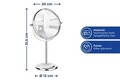 Oglinda cosmetica, Maximex, 7-fold, 20 x 12 x 31.5 cm, metal/sticla, gri