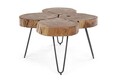 Masuta de cafea Orbital Log, Bizzotto, 90x60x40 cm, lemn de salcam/otel