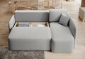 Coltar extensibil dreapta 3 locuri ELTAP, Hadson, 206x150x89 cm, lemn/poliester, gri deschis