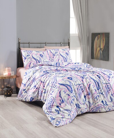 Lenjerie de pat dubla king quilt(fr) visual, life style, 3 piese, 240x220 cm, bumbac ranforce, multicolor