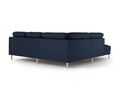 Coltar stanga 4 locuri, Eden, Micadoni, 267x234x90 cm, catifea, albastru inchis