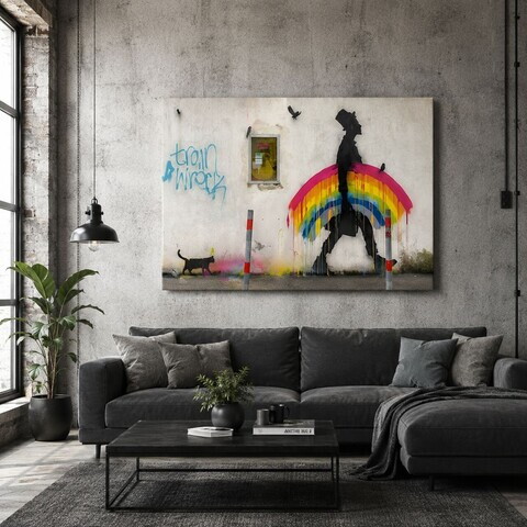 Tablou decorativ, KNV12054, Canvas, Cadru: 100% lemn (grosime: 3 cm), Multicolor