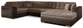 Coltar extensibil dreapta 5 locuri ELTAP, Damario, 338x189x78 cm, lemn/poliester, maro deschis/maro inchis