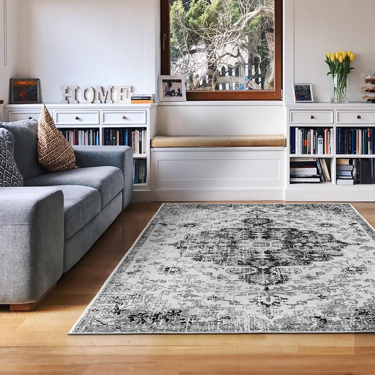 Covor, Kece-Fr45, 80x200 cm, Negru