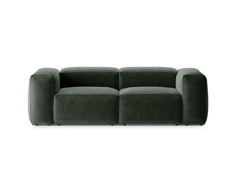 Canapea 2 locuri, Bergamo, Cosmopolitan Design, 224x108x70 cm, tesatura structurata, verde muschi