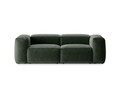 Canapea 2 locuri, Bergamo, Cosmopolitan Design, 224x108x70 cm, tesatura structurata, verde muschi