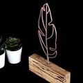 Decoratiune, Feather Mini, 17x30x3.5 cm, Metal, Bronz
