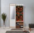 Dulap cu pantofar, cuier si oglinda Inci 723, Vella, 100x36x190 cm, multicolor