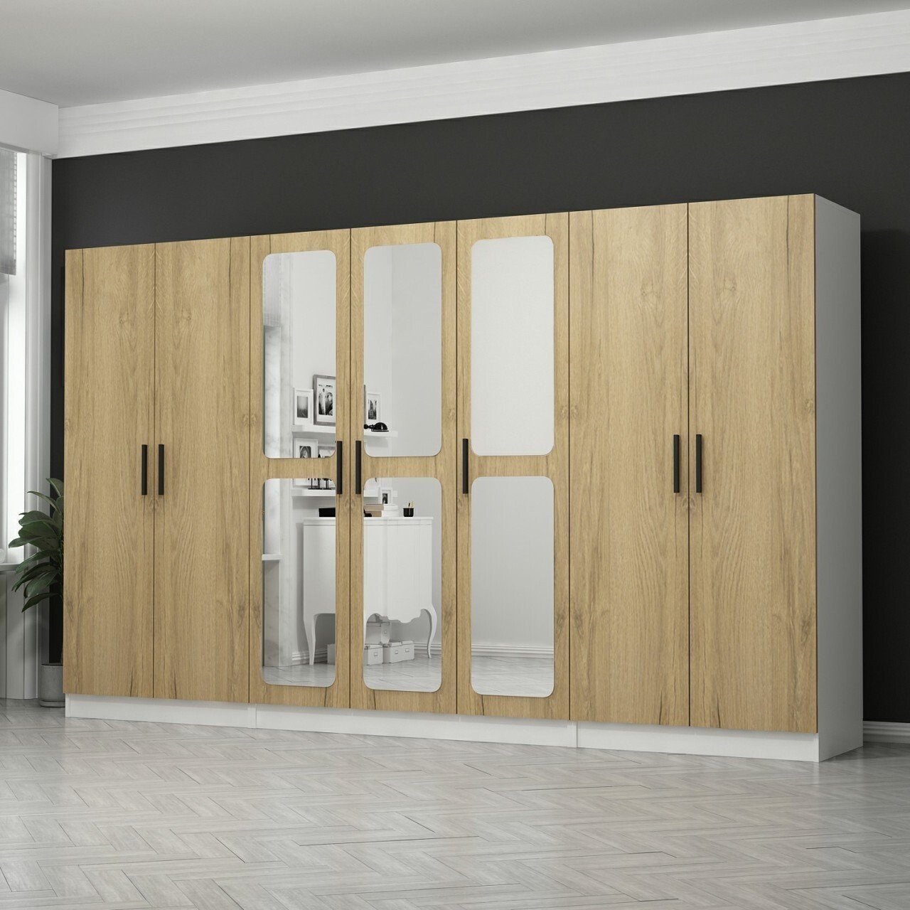 Dulap pentru haine, Minerva, Kale, 315x210x52 cm, PAL, Maro - 1 | YEO