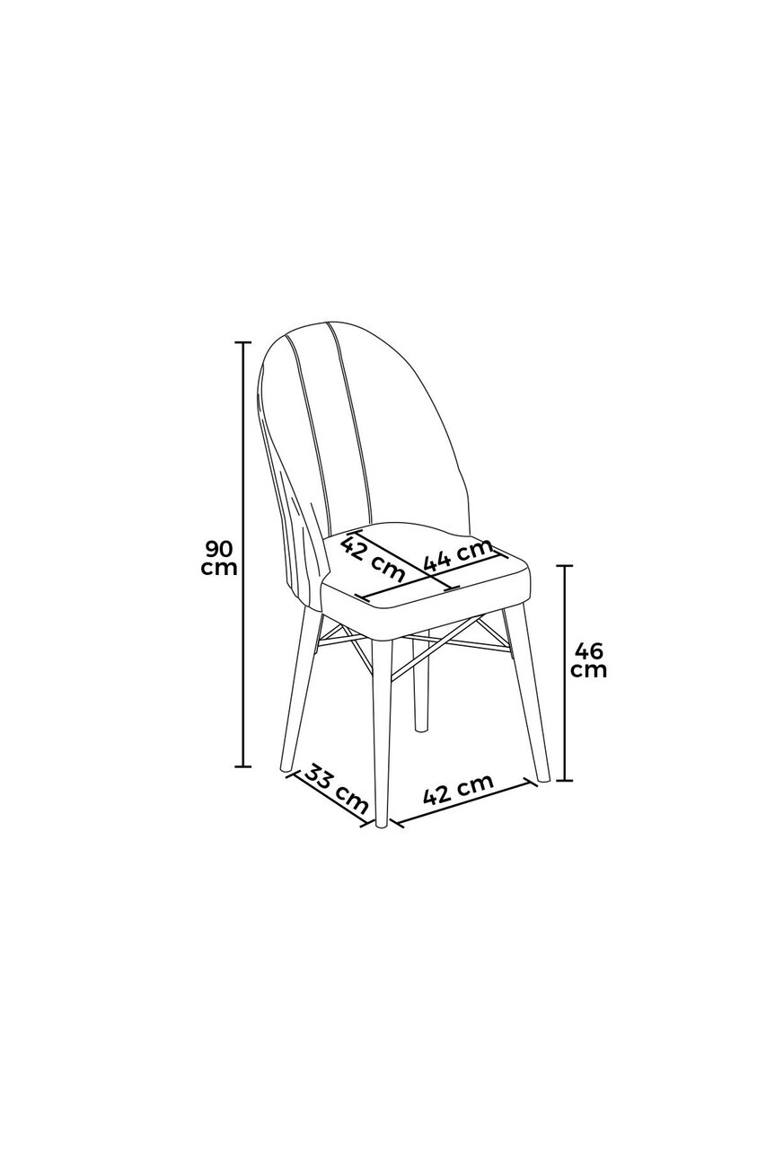 Set scaune 2 piese, Hanah Home, Ritim, Alb/Negru — imaginea 2