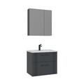 Set Dulap de Baie cu Chiuvetă și Oglindă (2 Piese), Hanah Home, Bari 65 v2, Antracit mat