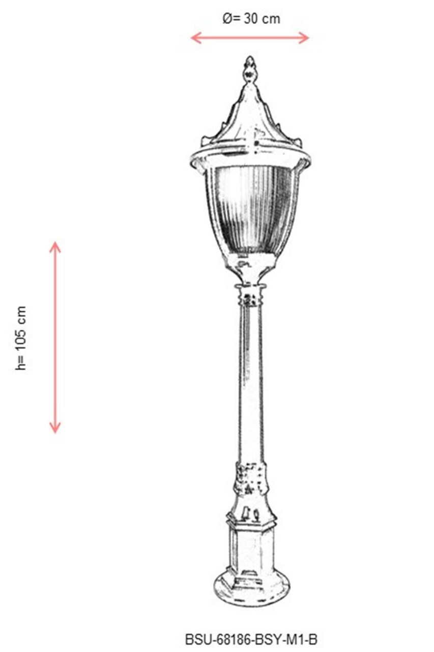 Lampadar de exterior, Avonni, 685AVN1240, Plastic ABS, Negru