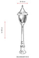 Lampadar de exterior, Avonni, 685AVN1240, Plastic ABS, Negru