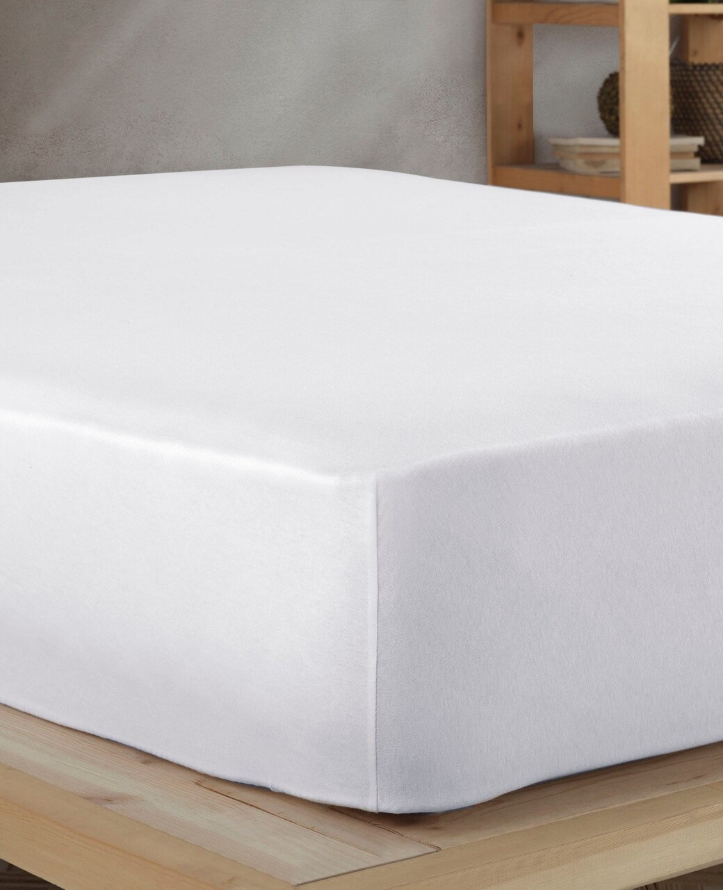 Cearceaf de pat cu elastic Jersey Single (FR) (IT) (ES) DE), L'essentiel Maison, White, Alb - imagine 3