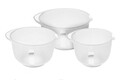 Set 3 boluri Excellent Houseware, 1.5 l/ 2 l/ 2.5 l, transparent, alb