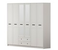 Dulap pentru haine, Rabi, Rb-168-01-012, 210x184x52 cm, Alb mat