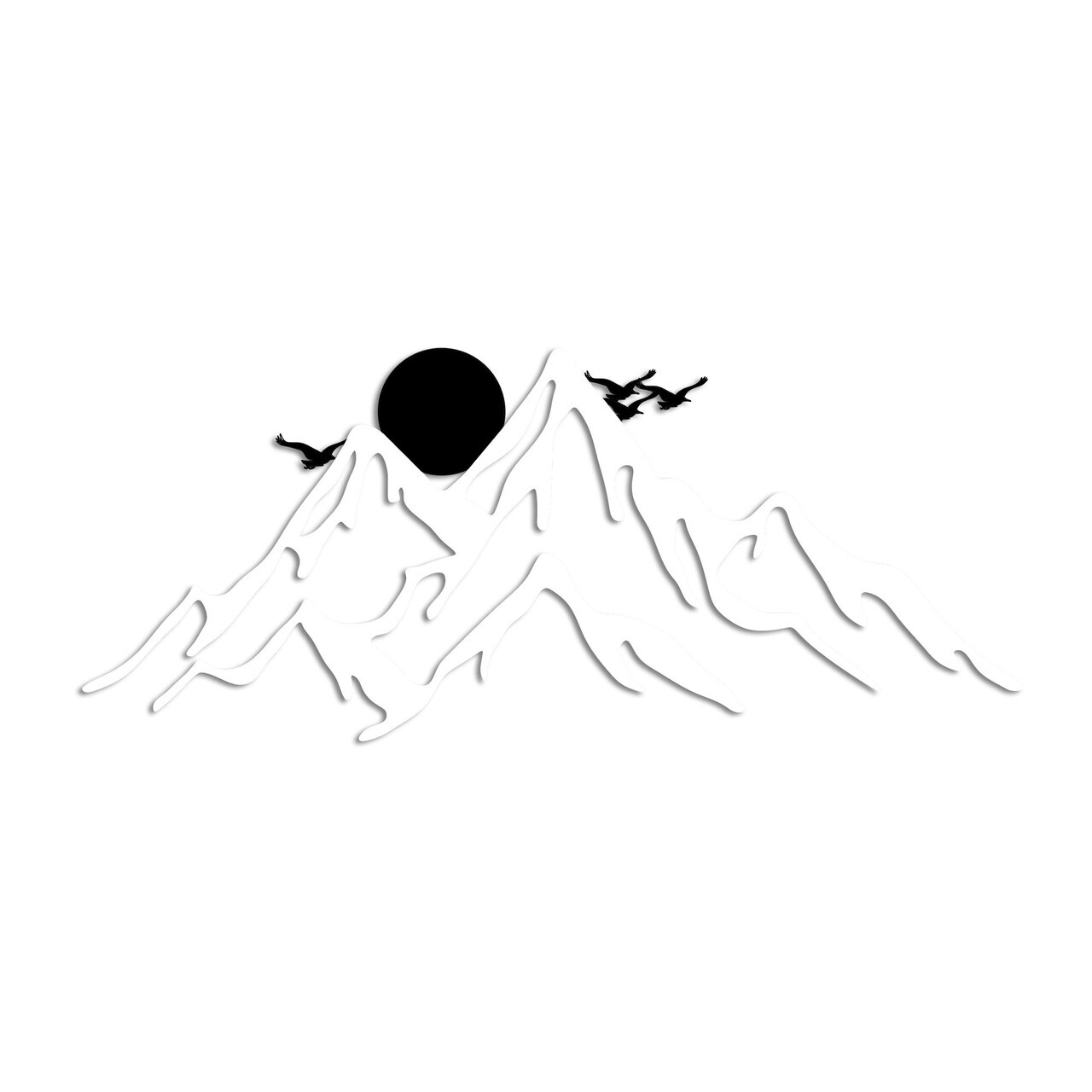 Decoratiune de perete, Full Mount And Mountain, Dimensiune: 50 x 21 cm, Alb/Negru — imaginea 5