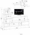 Comoda TV cu biblioteca si raft, Wooden Art, Amore White Cordoba, 180x126x31.5 cm