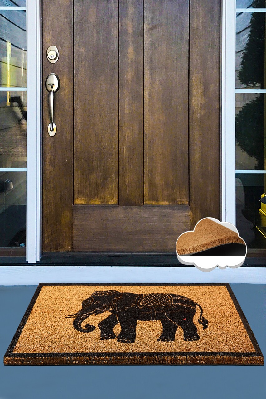 Covoras de intrare, Elephant, 40x60 cm, COIR, Multicolor
