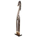 Decoratiune, Zebra, Creaciones Meng, 60 cm, lemn de arbore de matase, negru/alb
