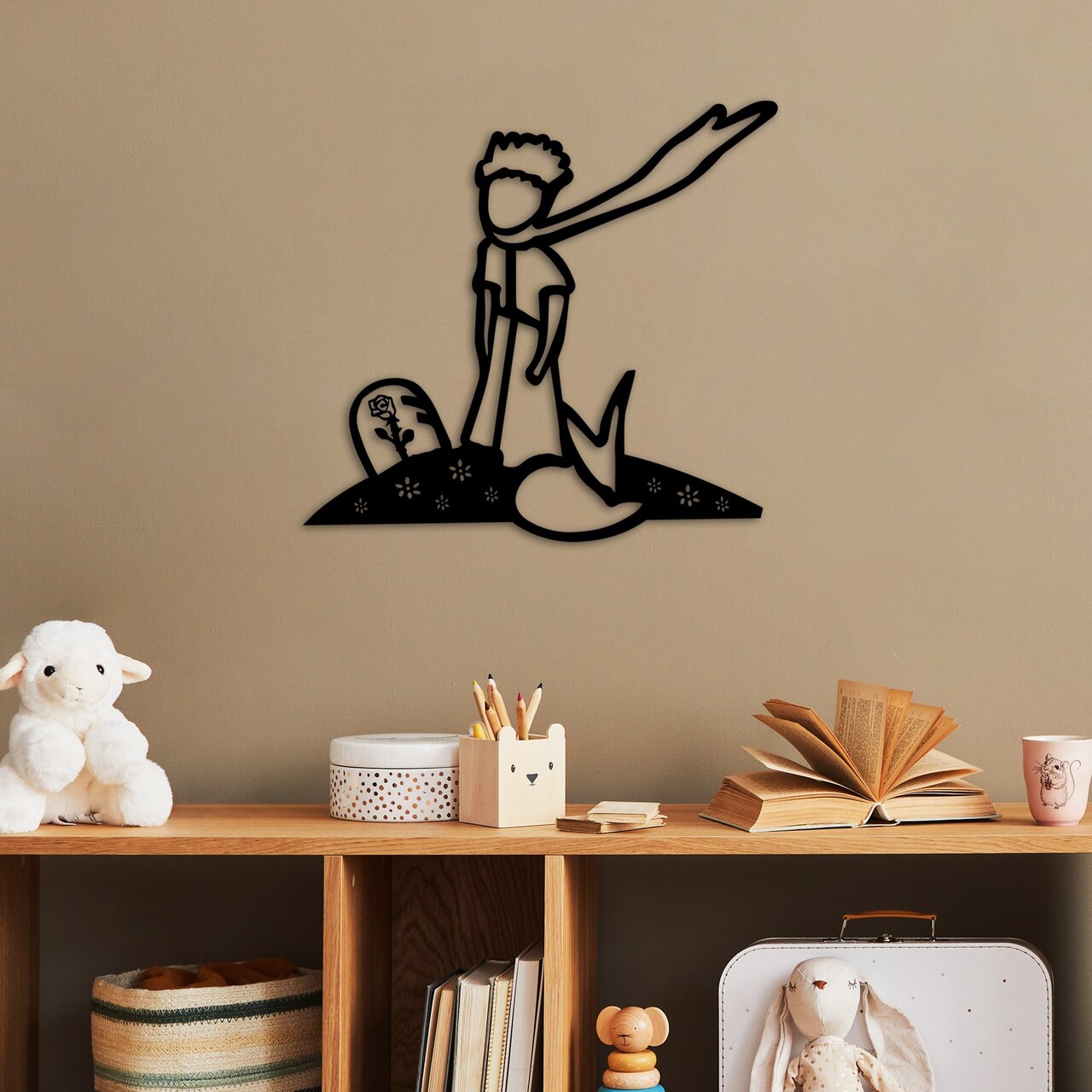 Decoratiune de perete, The Little Prince 3, Dimensiuni: 58 x 54 cm , Negru - view 2