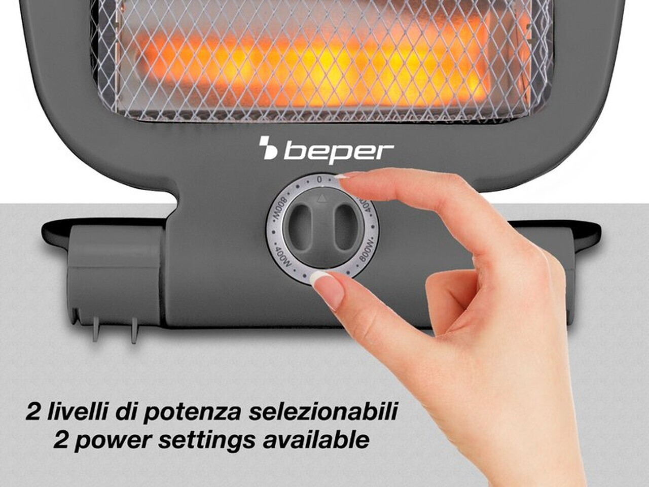Aeroterma Beper, 25x15.5x35.5 cm, 800W, ABS, gri — imaginea 5