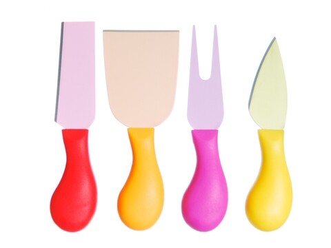 Set 4 cutite pentru branzeturi, Excelsa, 13 cm, multicolor