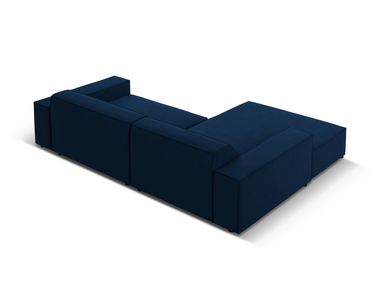 Coltar modular stanga 3 locuri, Jodie, Micadoni Home, BL, 224x166x70 cm, catifea, albastru regal