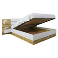 Pat cu somiera rabatabila Pretty, Pakoworld, 160x200 cm, PAL melaminat, alb/natural