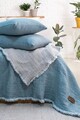 Set cuvertura de pat dubla 3 piese, Alda - Blue, Şaheser, 70% bumbac/30% poliester