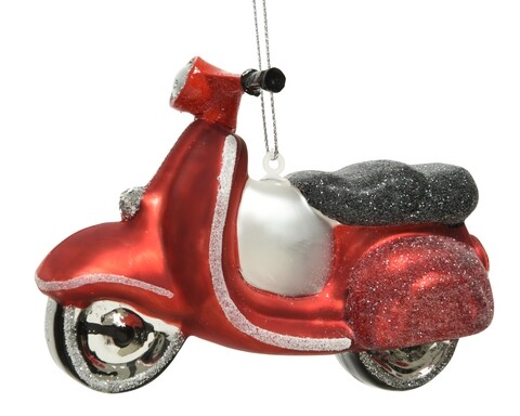 Glob Scooter, Decoris, 4.5x11.5x7 cm, sticla, multicolor