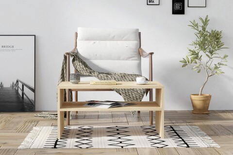Masuta de cafea, asse home, castor, 80x50x40 cm, stejar