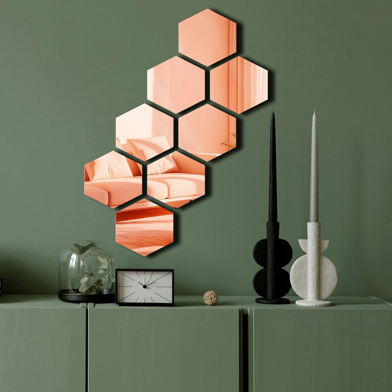 Oglinda decorativa Ozgl525 Partea de jos: 100% EVA (Grosime: 10 mm) Auriu roz