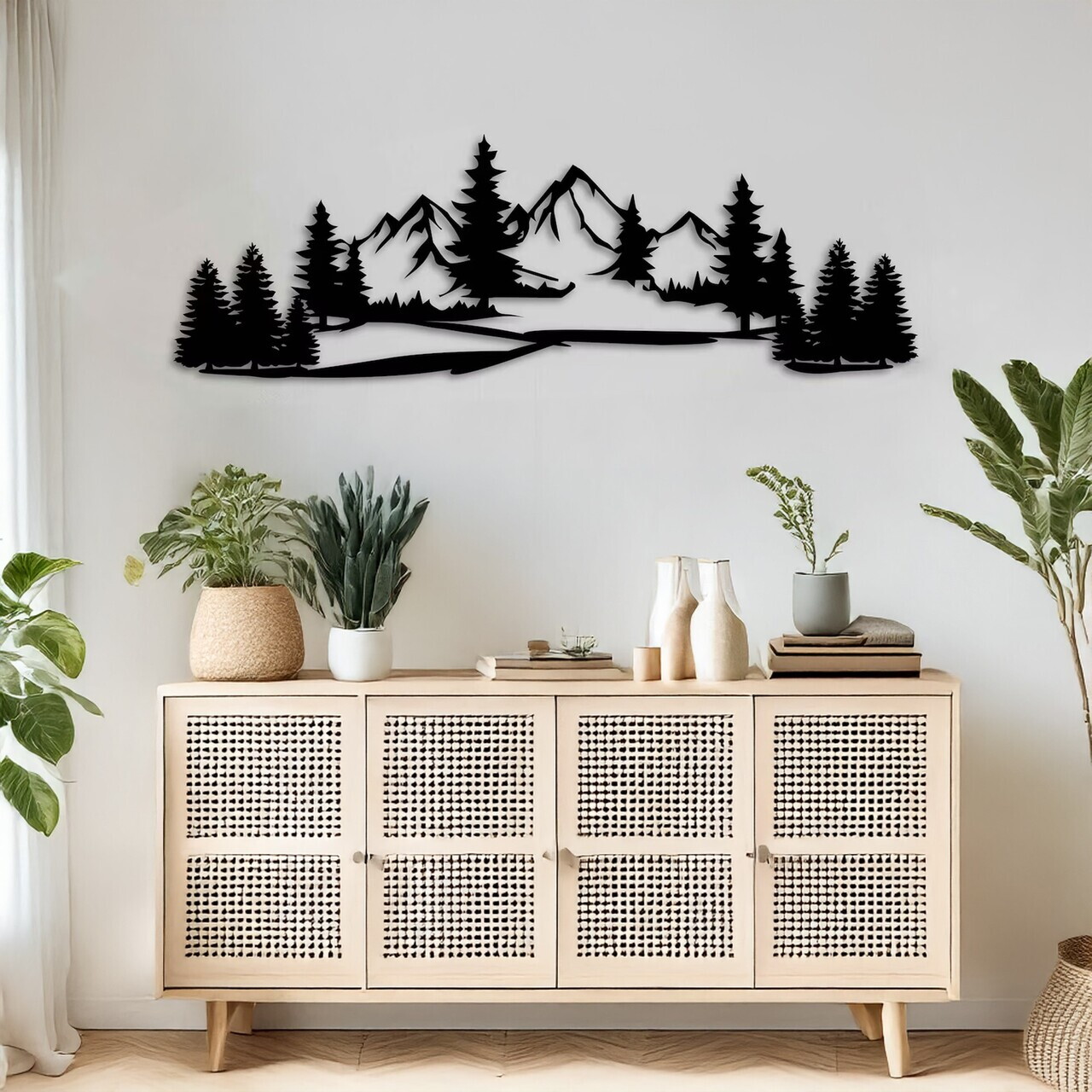 Decoratiune de perete, DCV-1066-MT, 70 x 20 cm, Negru — imaginea 3