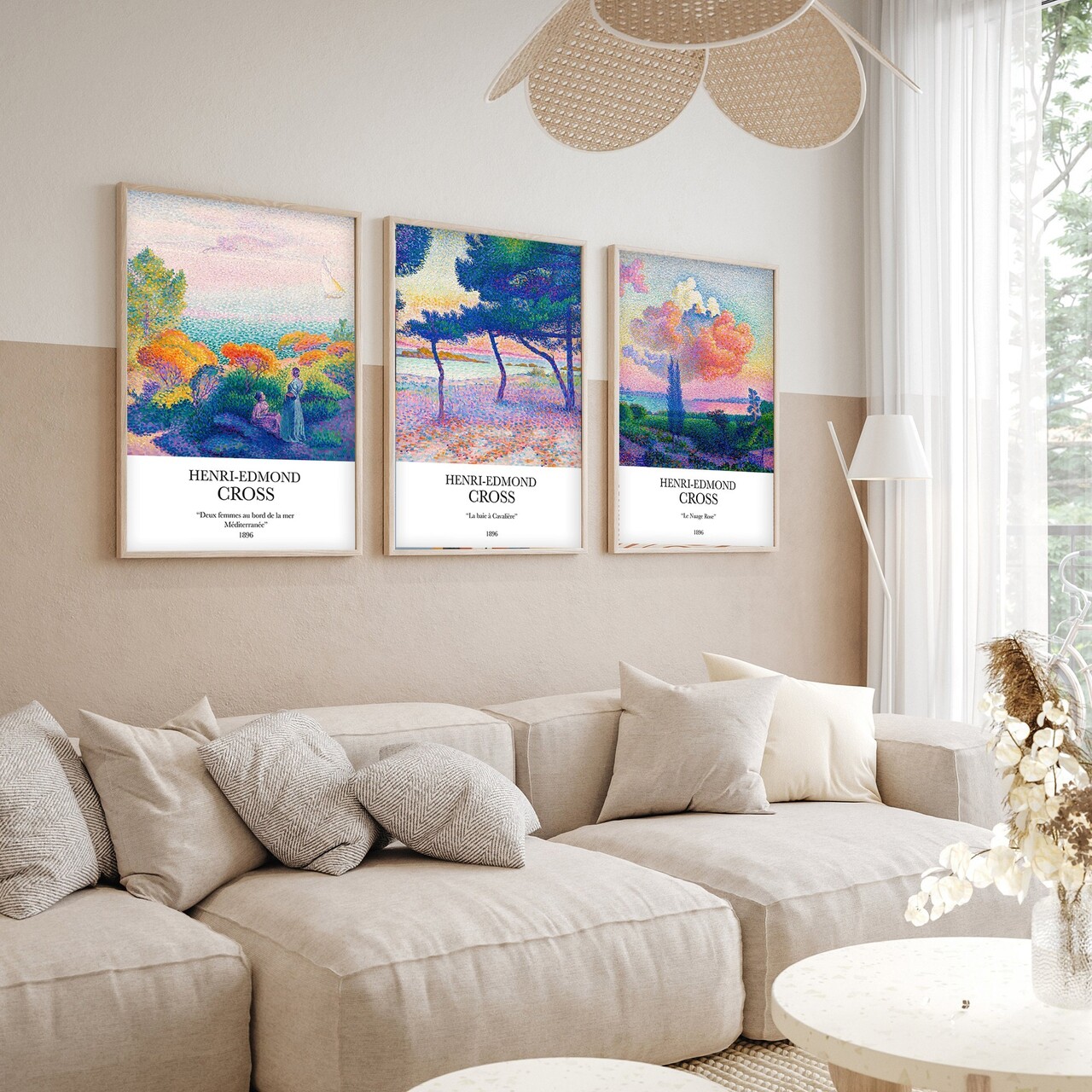 Set 3 tablouri decorative, Huhu265, Cadru: 100% LEMN MASIV (Grosime: 2 cm), Multicolor - view 2