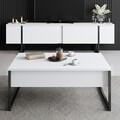 Set mobilier living, Bexley, Luxe Set, PAL, Alb/Negru
