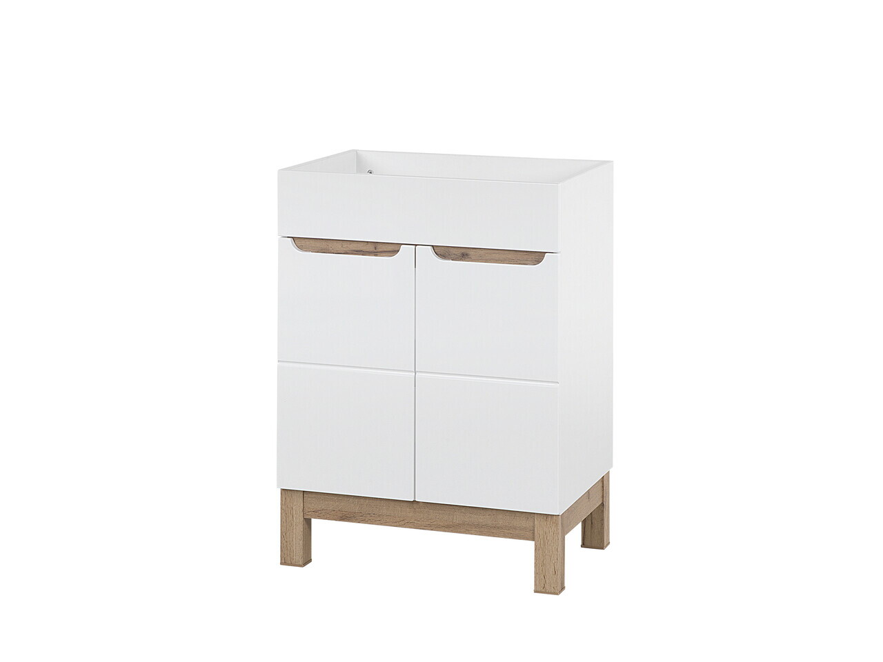 Set mobilier baie Bali White Lava 60 cm, dulap inalt si masca cu lavoar, Comad, MDF/PAL, alb - view 8