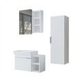 Set Dulap de Baie cu Chiuvetă și Oglindă (3 Piese), Hanah Home, 2926, PAL MELAMINAT, Alb
