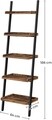 Biblioteca Ladder, Vasagle, 64 x 35 x 186 cm, otel/PAL, maro/negru mat