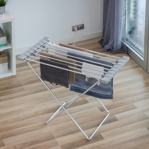 Uscator electric pentru haine innovagoods, pliabil, 8 bare, 120w, aluminiu/plastic abs
