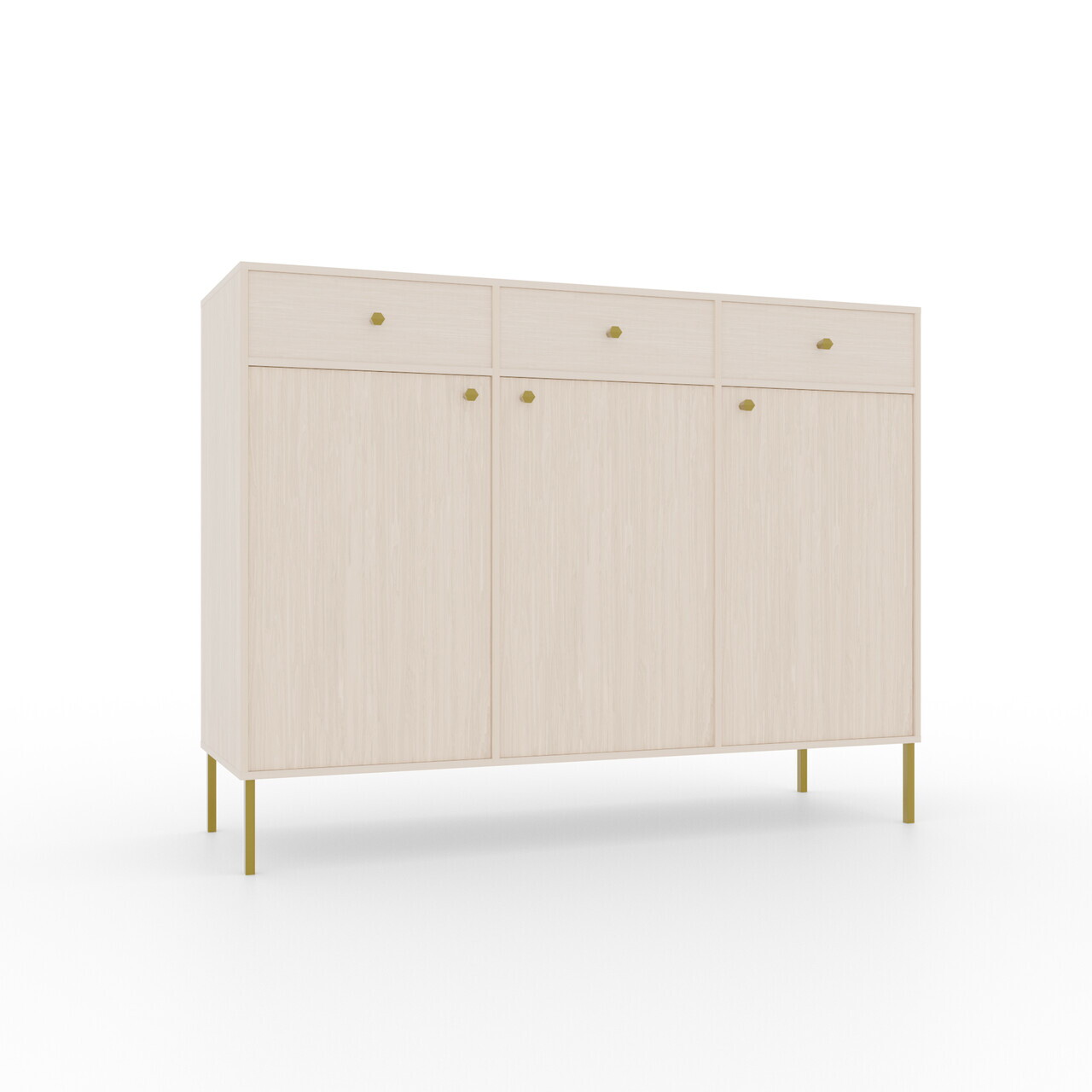 Comoda ADRK, Tili 3D 3S, 124.5x40.8x95 cm, PAL laminat, bej — imaginea 2