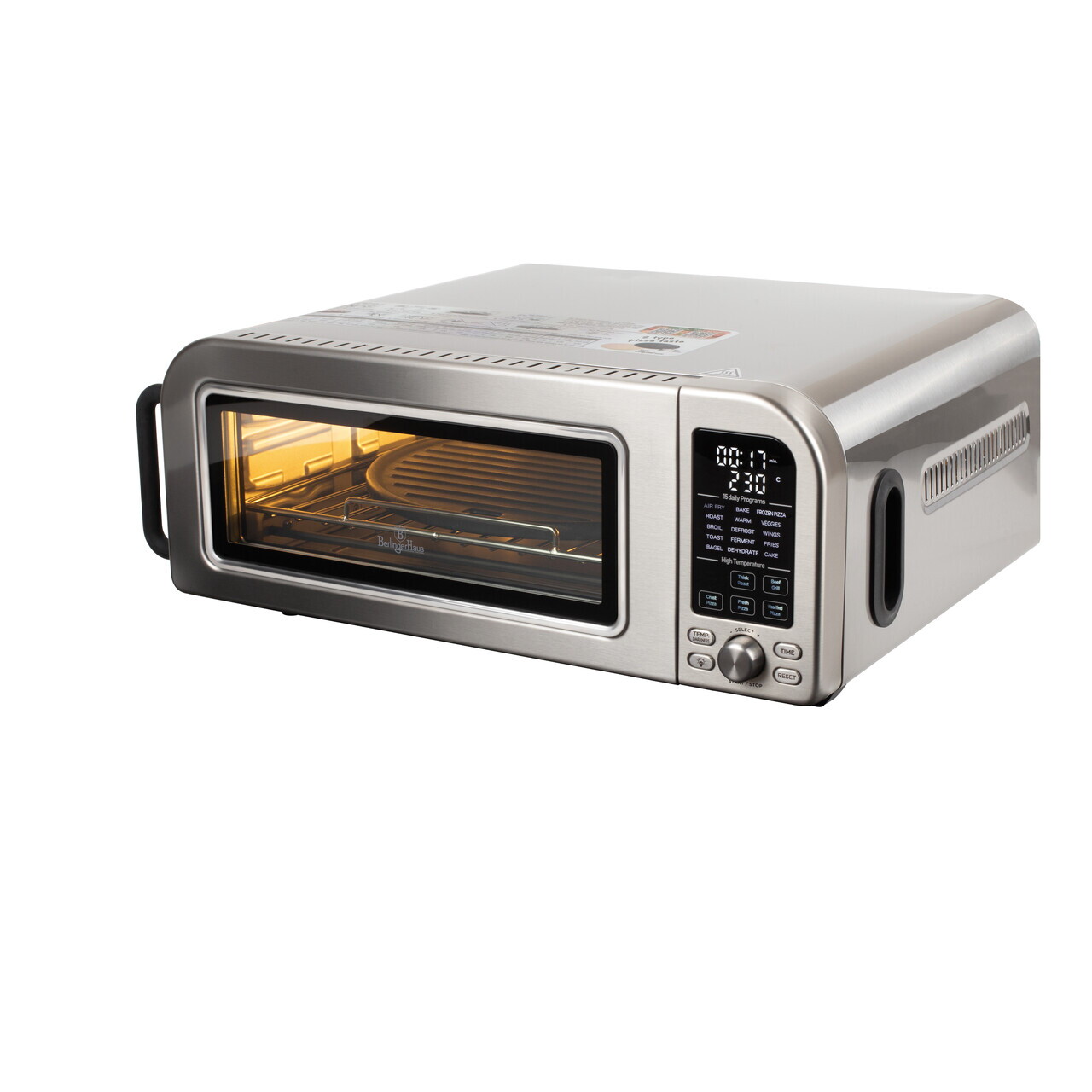 Cuptor electric pizza Berlinger Haus, Matte Black, 2000W, 18 L, argintiu - imagine 4