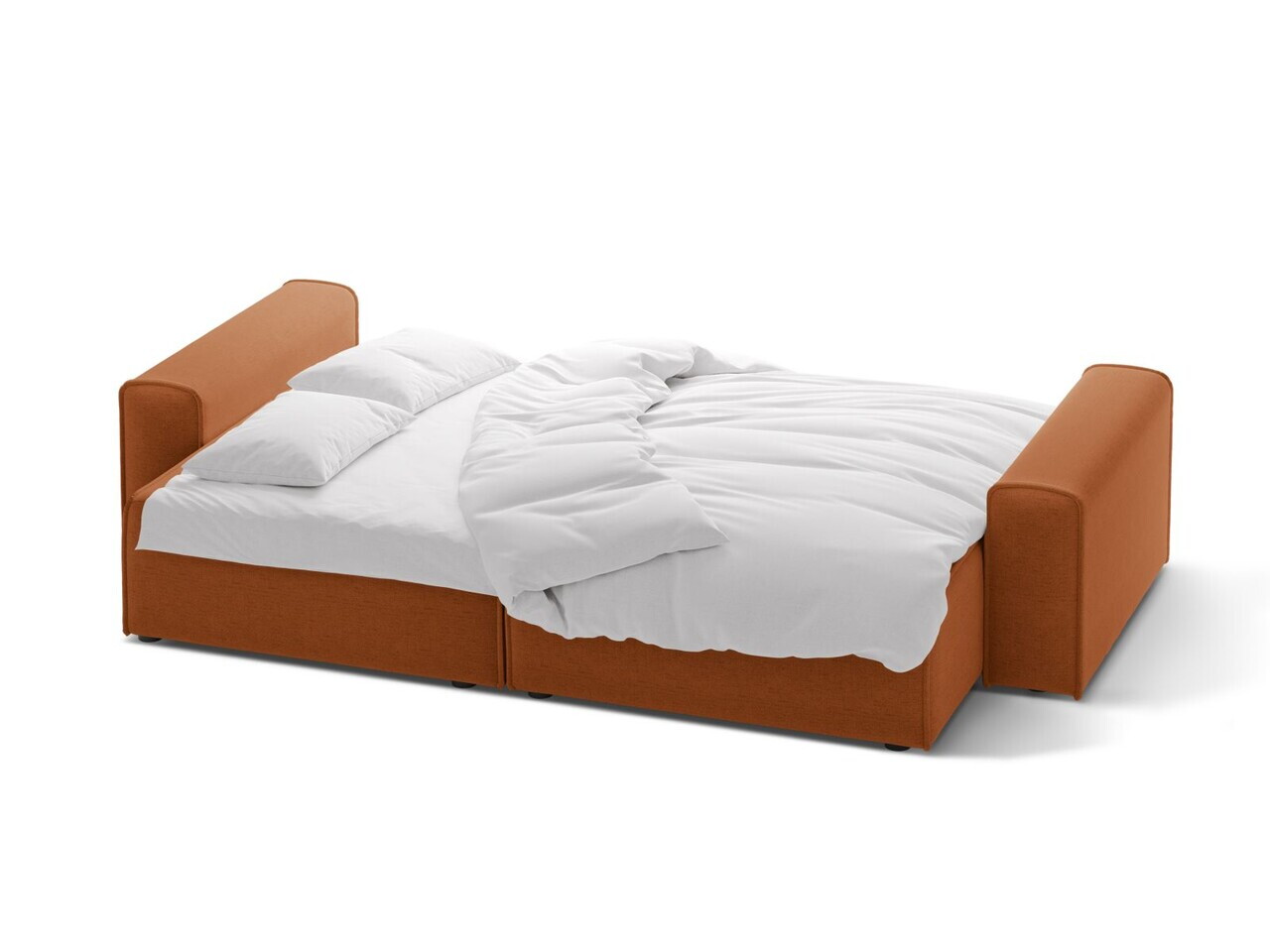 Canapea extensibila 3 locuri, Victor, Micadoni Home, 246x100x83 cm, tesatura structurata, caramiziu — imaginea 3