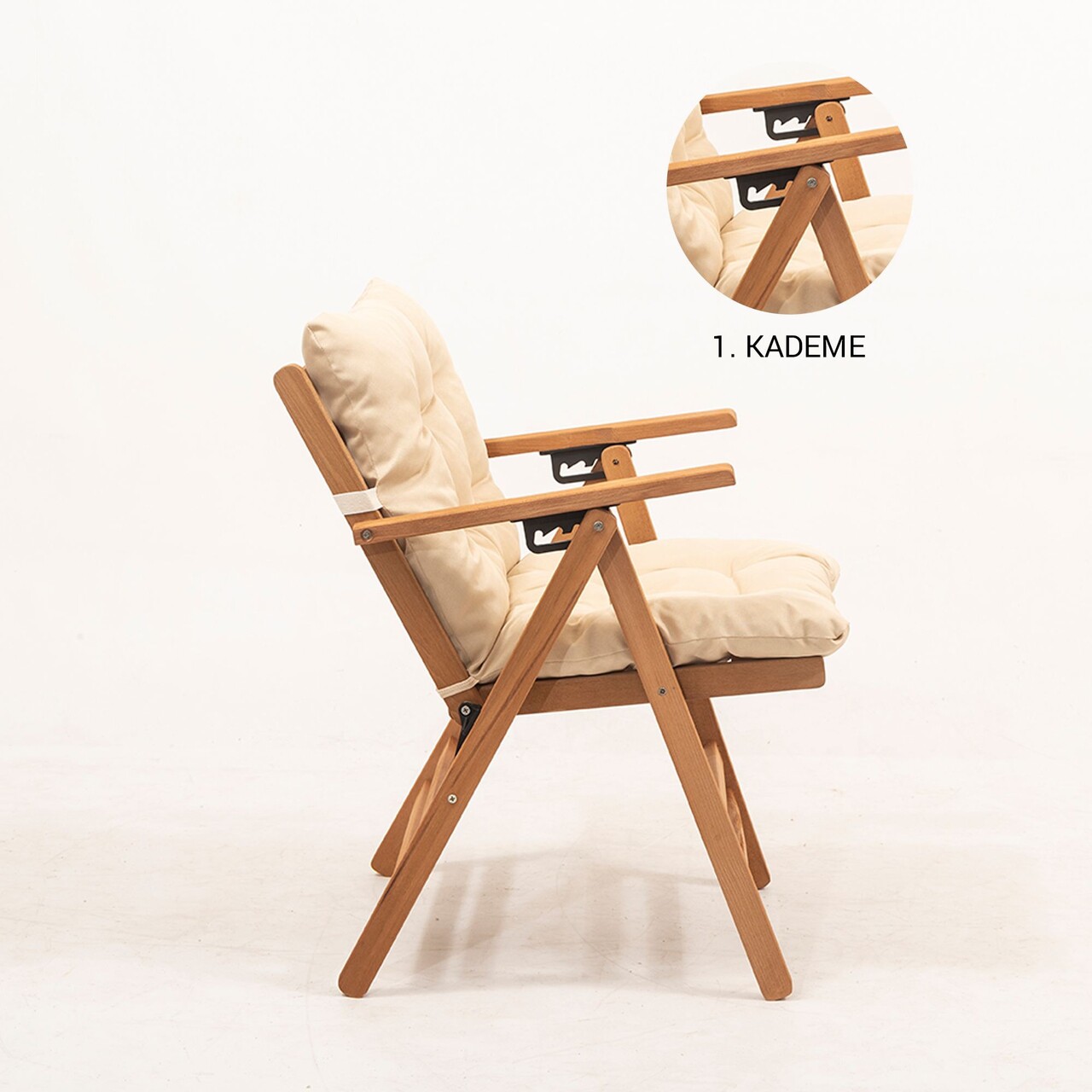 Scaun de gradina, Hanah Home, MYL04, 45x89x43 cm, Crem - view 2