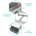 Set birou cu 2 scaune, U-Grow, 61x61x48.3 cm / 28x30x53 cm, MDF, alb
