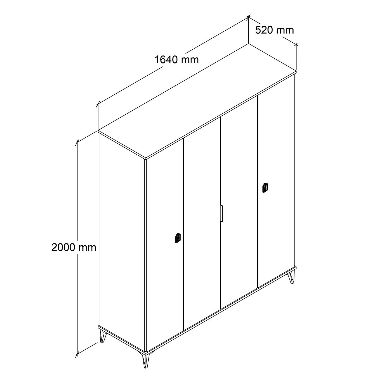 Dulap pentru haine, Hanah Home, Neva 6404, 164x200x52 cm, PAL, Stejar / Alb — imaginea 5